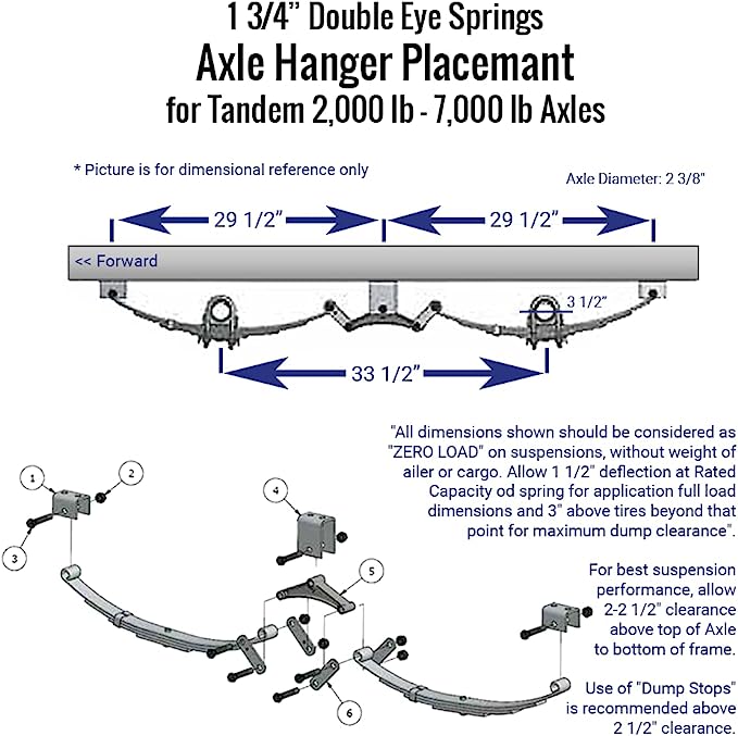7K Weld Your Own Tandem Axle Complete Kit - Double Eye